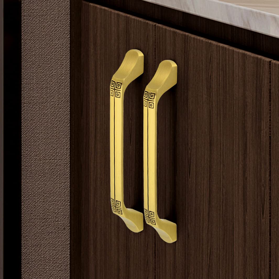 Tiradores de puertas, pomos de puertas de cocina, tiradores dorados for armarios, pomos de latón for cajones, 5 tamaños, 96 mm a 320 mm, paquete de 2 for muebles de armario de cocina (128 mm) ( Size :