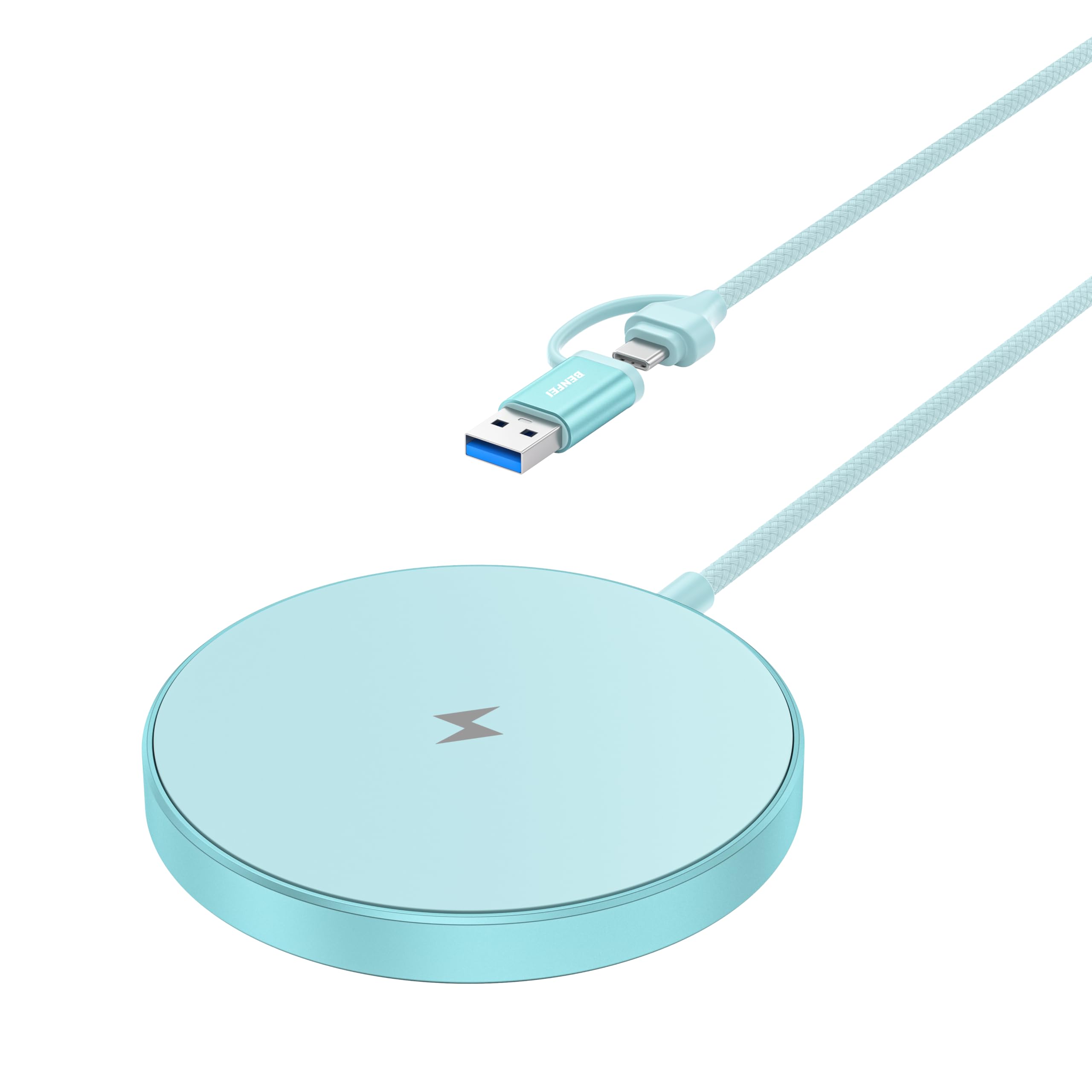 BENFEI 15W Mag-Safe Ladegerät Magnetisches Kabelloses Wireless Charger Pad Induktive Ladestation Kompatibel für MagSafe Ladegerät iPhone 16/16 Pro/16 Plus/16 Pro Max/iPhone 15 14 13 12 Series