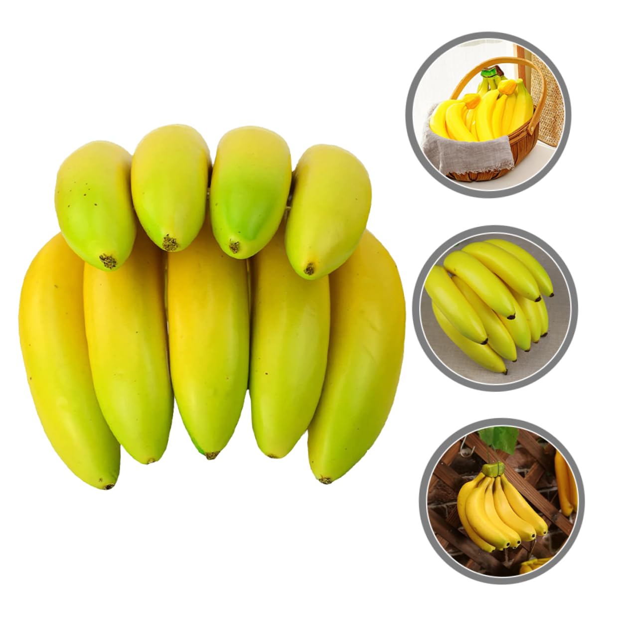 Zerodeko 3 Mazzi Di Banane Artificiali Banane Finte in Schiuma Per Esposizione Ristorante Di Frutta Realistico