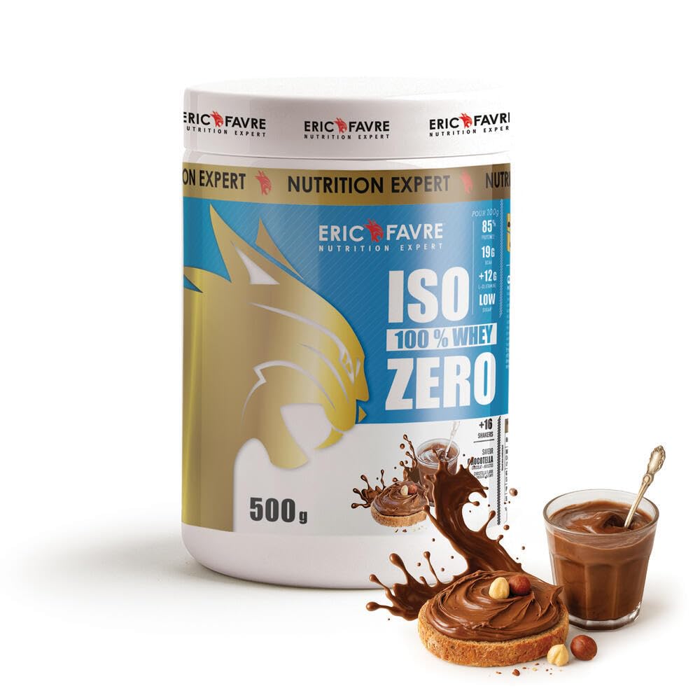 ISO WHEY ZERO 100% Pure Protéine - Pure Whey Protéine Isolate Savoureuse Pour Prise de Masse Musculaire - Assimilable Rapidement - 500g - Saveur Chocotella - Eric Favre