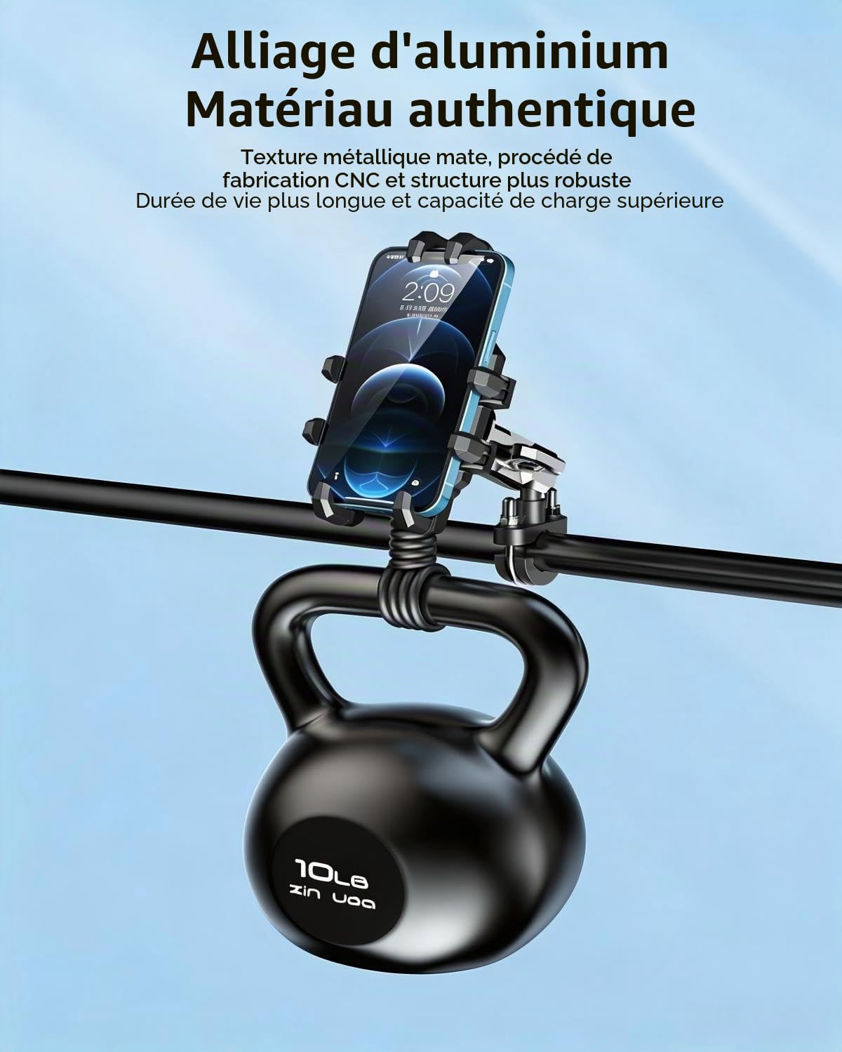 Support Téléphone Moto, Support à Double Amortissement Anti-Vibrations, Support Téléphone Vélo Réglable, Compatible avec iPhone, Samsung, LG, Google, Tous Les téléphones 4,7-7,2 Pouces