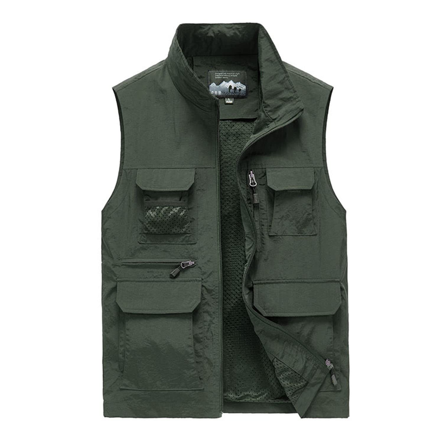 Chaleco para Hombre con Multibolsillos Sin Mangas Chaleco Deportivo para Exteriores Chaqueta Transpirable De Malla para Pesca Fotografía Senderismo Viajes