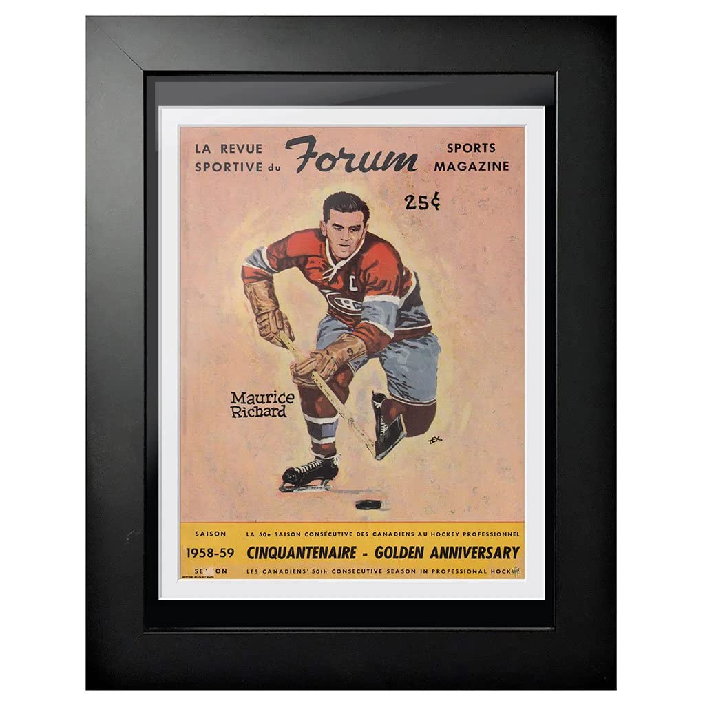 Sports Decor Mustang Products NHLA-PF1216-MON-PC-09MR Montreal Canadiens Program Cover - Maurice Rocket Richard at The Forum