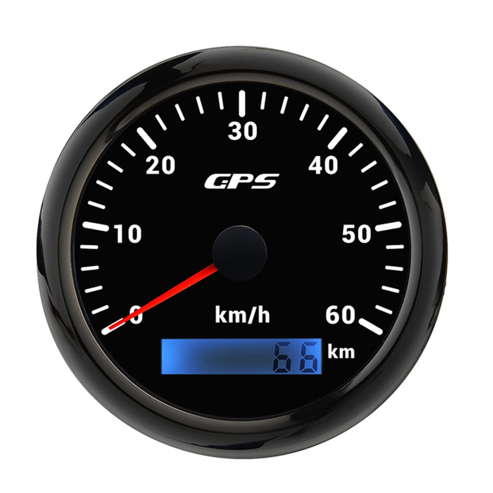 Geloo 85MM GPS tachimetro, 7 colori retroilluminazione 60KM/H contachilometri misuratore di velocità per moto barca marina camion auto con antenna GPS
