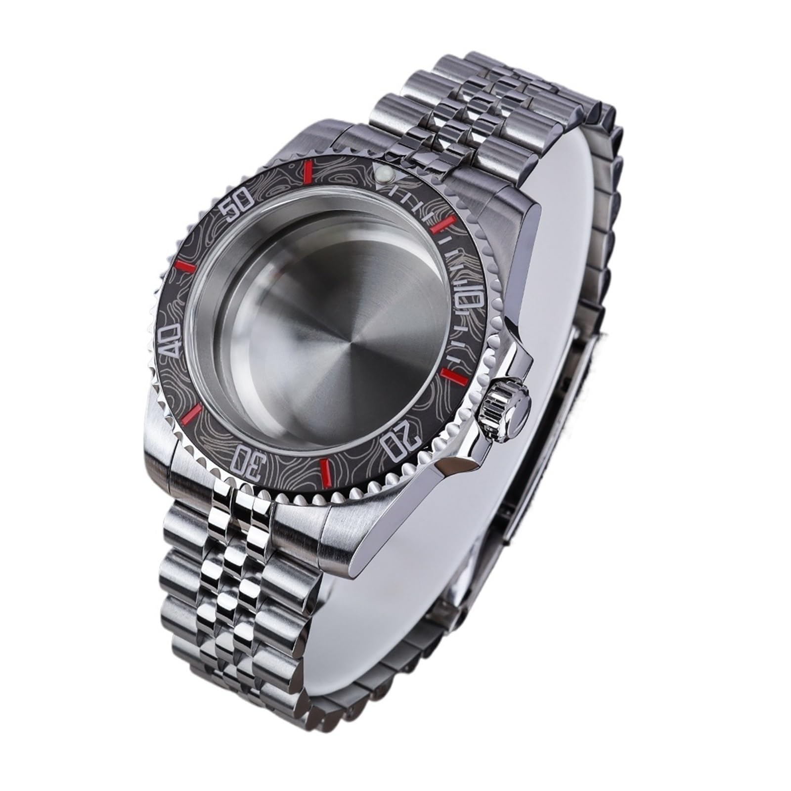 1szt 40mm 200m Wodoodporna obudowa zegarka Szafirowe szkło dla NH35 NH36 NH34 NH38 20mm Bransoletka jubileuszowa