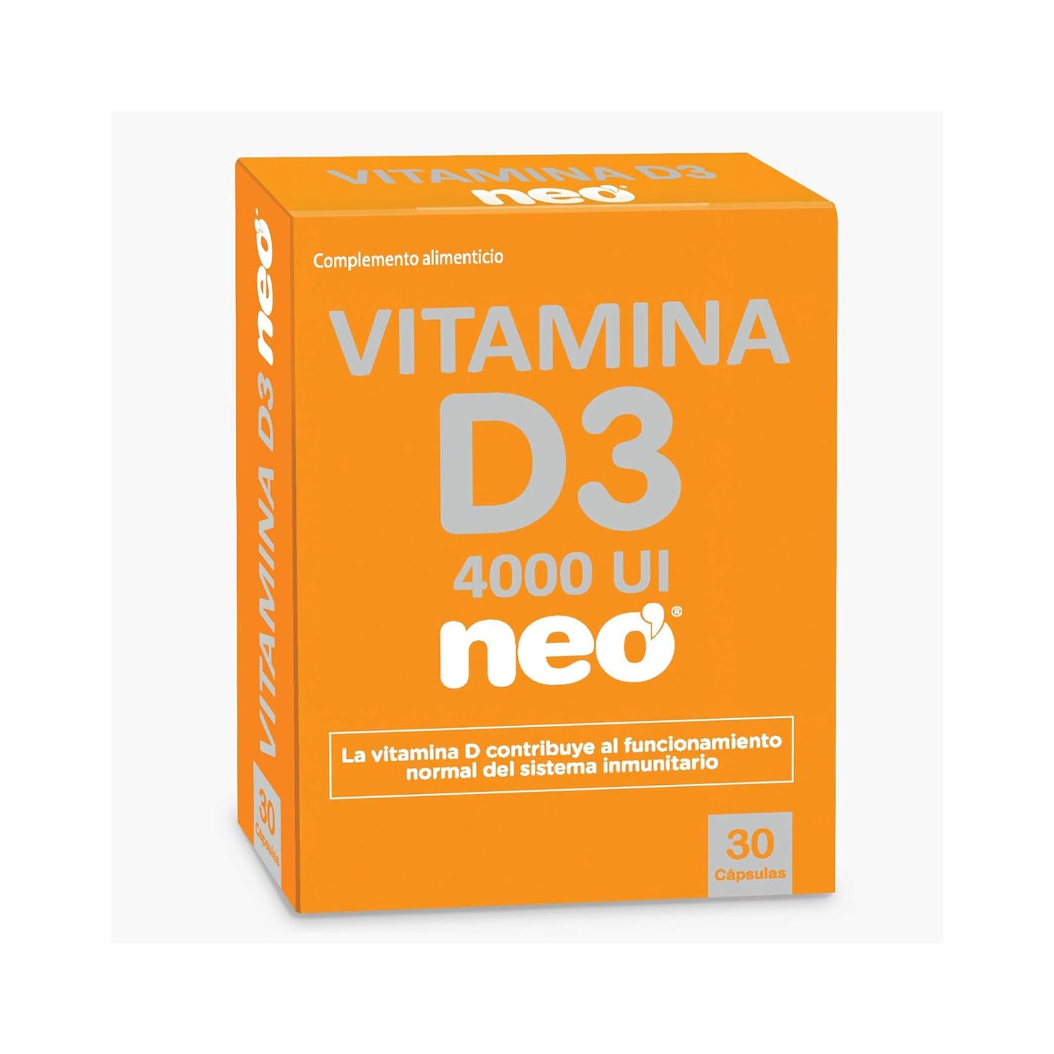 NEO - Vitamina D 30 cápsulas de 300 gr | Complemento Alimenticio de Liberación Rápida | Libre de Alérgenos GMO y Nanomateriales | Tomar 1-​2 cápsulas al día