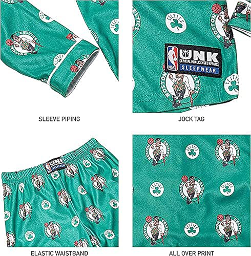 Image of Ultra Game Youth NBA Official 2-Piece Super Soft Button Down Pajamas Set