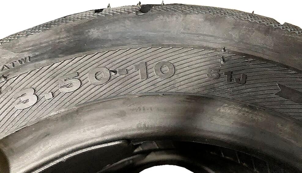 Miniatura 3 de 5A02 Juego de 2 neumáticos sin cámara para scooter 3.50-10 (métrico 10090-10), 51J, motocicleta delanteratrasera, llanta de 10 pulgadas, color negro