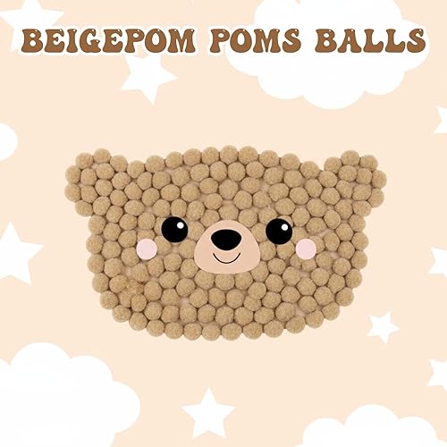 Miniatura 39 de Blulu - Pompones para manualidades y suministros de hobby, 500 unidades, 0.5 in Rojo