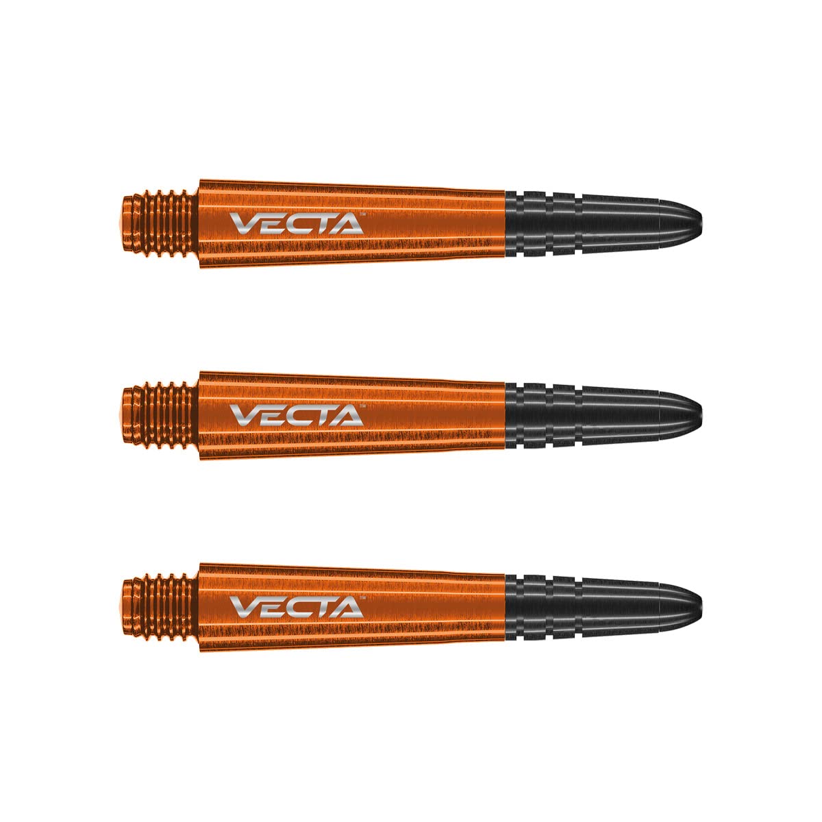 WINMAU Dart Shaft - Vecta Polycarbonat Dartschäfte - 1 Set pro Packung (insgesamt 3 Dart-Schäfte) - Professionelles Dartzubehör - Orange & Schwarz Kurz Schäfte