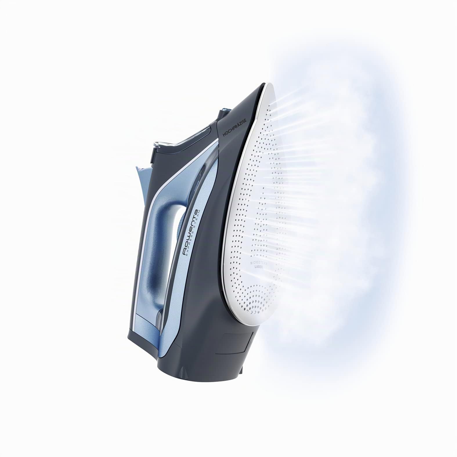 Rowenta Express Steam Dampfbügeleisen, 2500 Watt, Dauerdampfmenge 40 g/Min., Dampfstoß: 160 g/Min., Eco Funktion, Tropfstopp, Bügeleisen Dampf, dunkelblau/hellblau, DW4320 [Energieklasse A+]