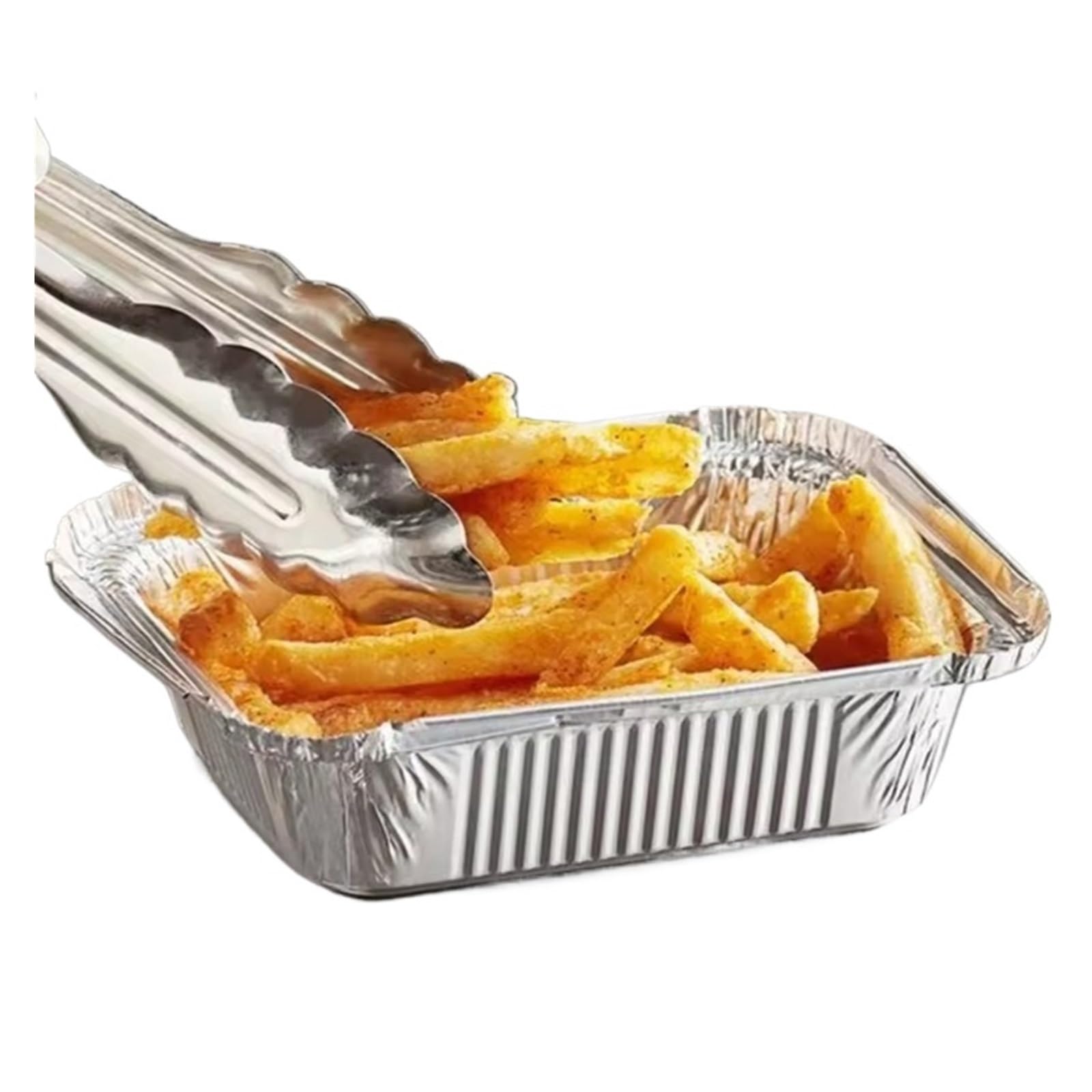 Compatible Con Freidora De Aire Universal, Bandeja Cuadrada De Papel De Aluminio De 20/30/50 Uds., Caja De Papel De Estaño Desechable For Reciclaje De Aceite De Barbacoa En Horno(50PCS)
