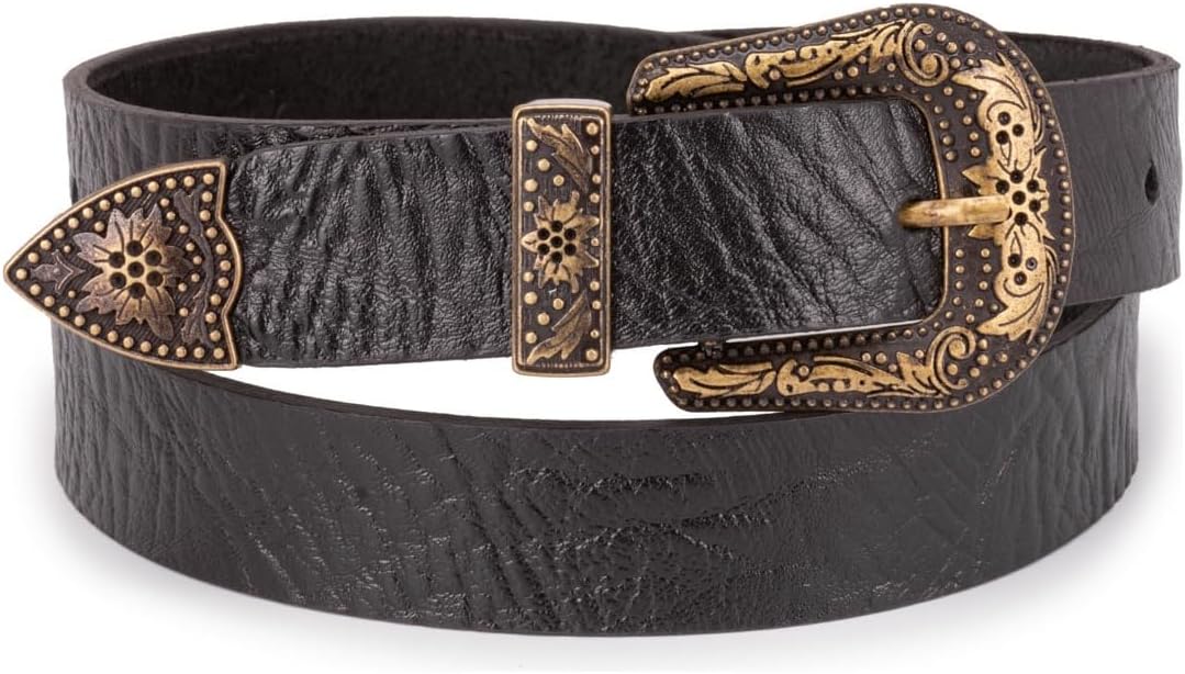 Cinto Feminino 100% Couro Legítimo Country 3cm Boiadeira