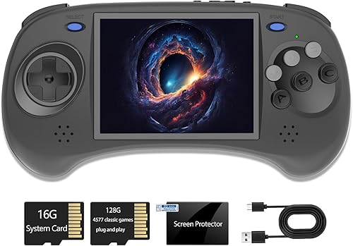 RG ARC D Dual OS Retro Video Consola de juegos portátil Linux Android 11 Sistema RK3566 64Bit Reproductor de juegos Pantalla IPS de 4 '' con tarjeta