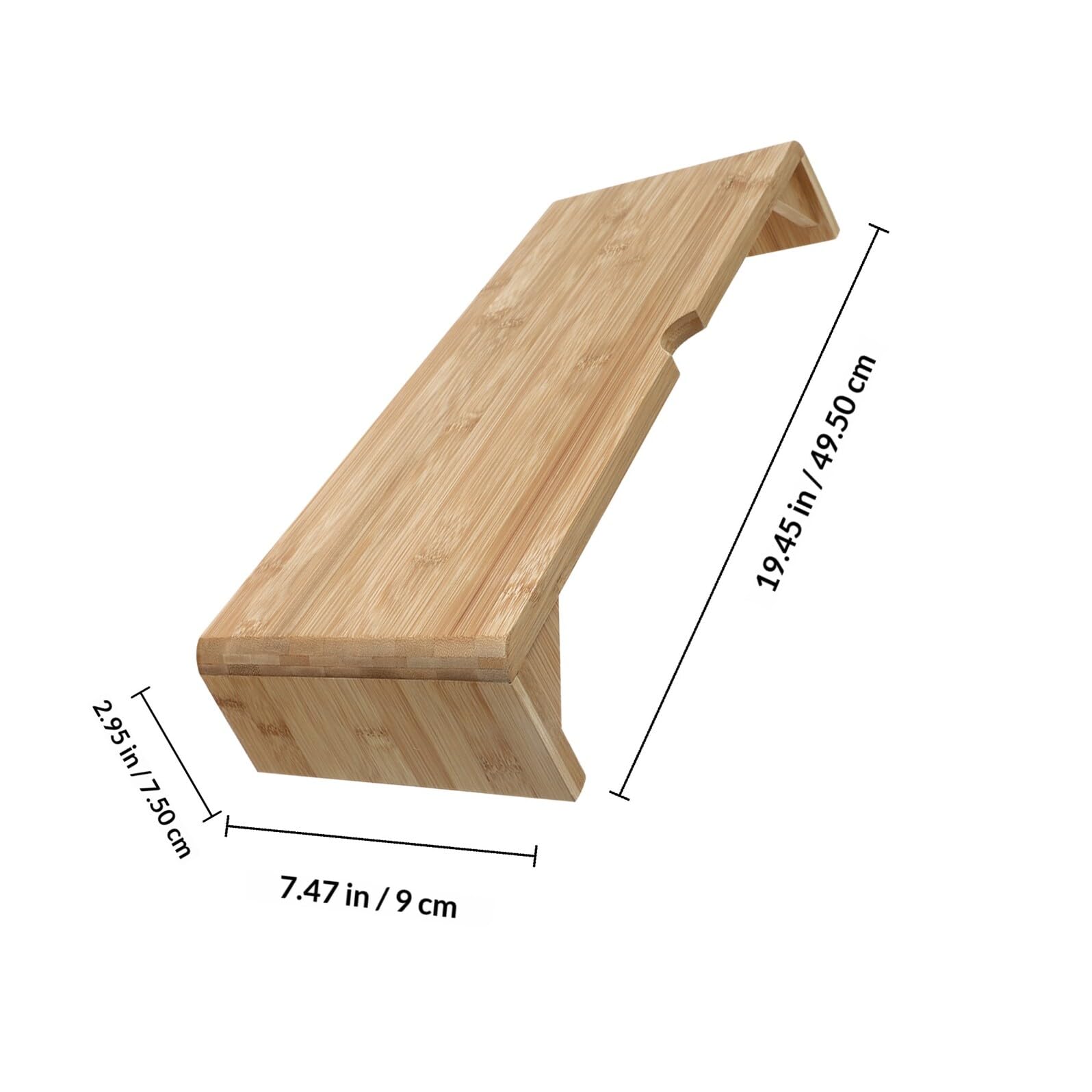 Generico Supporto per Monitor in bambù per Ufficio e Casa, Alza Schermo Semplice e Pratico Funzione di Risparmio Spazio e Design Elegante
