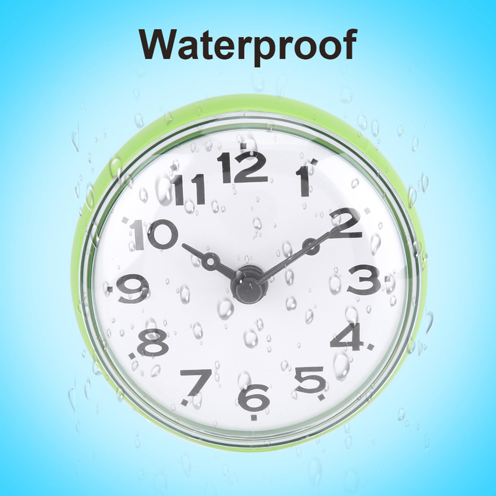 Bathroom Clock, Suction Wall Window Bath Shower Clock Digital Clock Bathroom Accessories for Kitchen Bathroom (Green)