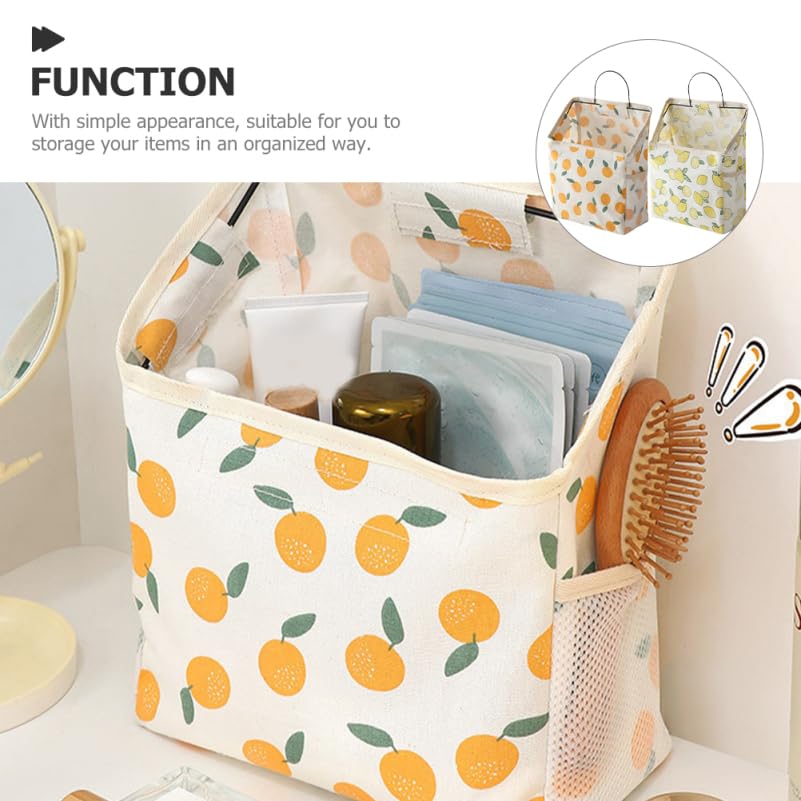 PRETYZOOM 2pcs Hanging Organizer Storage Bag Large Capacity Dorm Storage Pouch for Bedroom Bathroom Cloth Material Sundry Organizer for Tidy Living Space