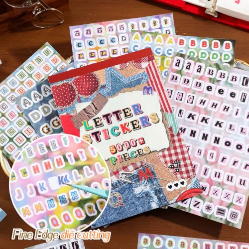 Image of 5000+ Pcs Alphabet Stickers, Letter Number Symbol Stickers, Reusable ABC Sticker Book for Journaling Scrapbooking Planner DIY Crafts Self-Adhesive Cute Letter Stickers for Kids Adults