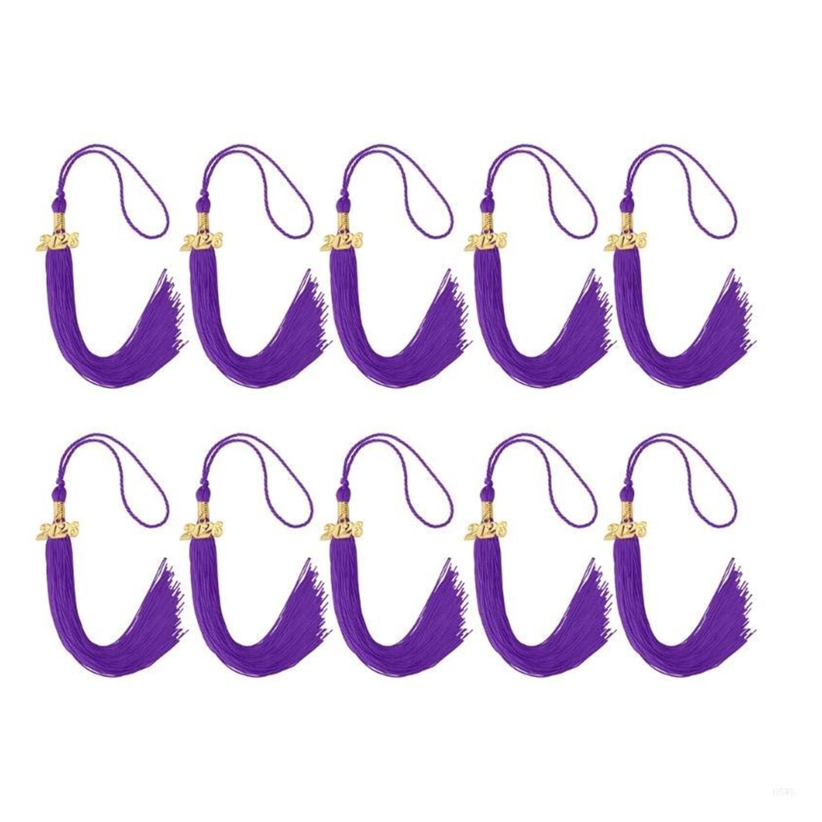 Tassel Graduation 10Pcs 2026 Graduation Hat Tassels For Academic Gowns Caps Celebration for Graduate Ceremonies and Memorials(For Purple)