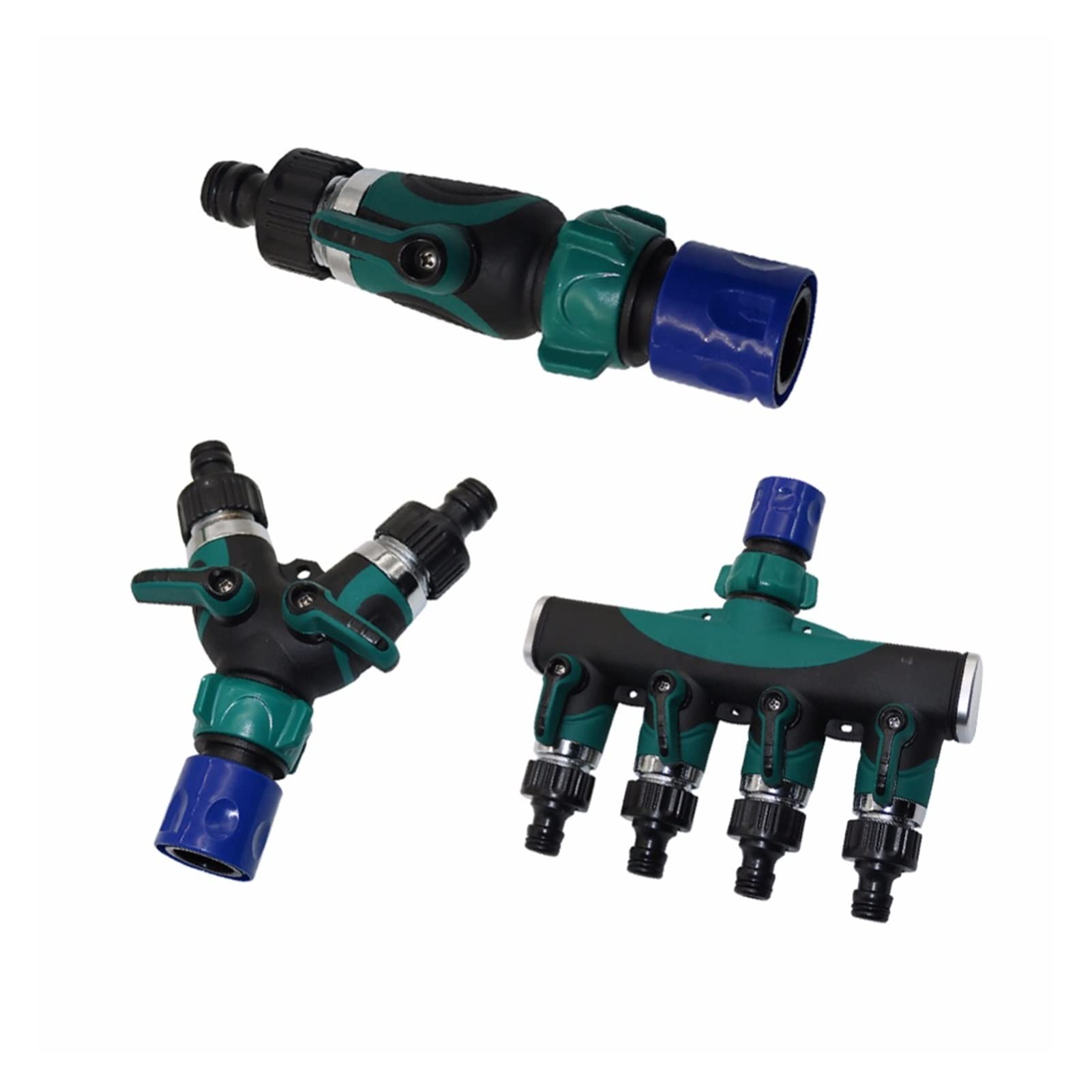 Adaptador de Conector de Utilidad Adaptador de Conector de Manguera 1 Juego de Kits Deua Rosca Estánde 3/4 de Pulgada Conector Recto Y de 4 Vías Accesorios para de Riego de Jardín/Cctor de 4 Vías
