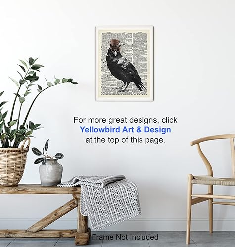 Miniatura 6 de Edgar Allan Poe Gothic Steampunk Raven Wall Art LARGE 11x14 - Renaissance Hipster Dictionary Print for Gothic Home Decor - Spooky Gothic Living Room