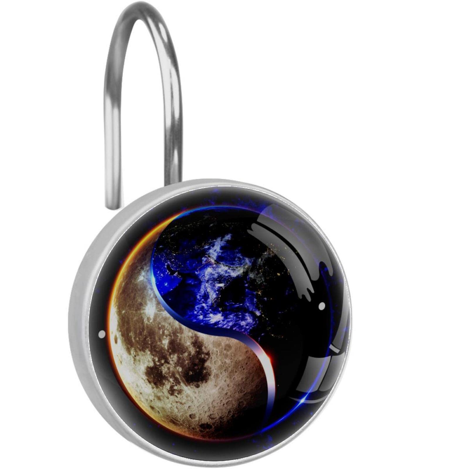 Crochets pour rideau de douche inox Lune et Terre pour une ambiance zen