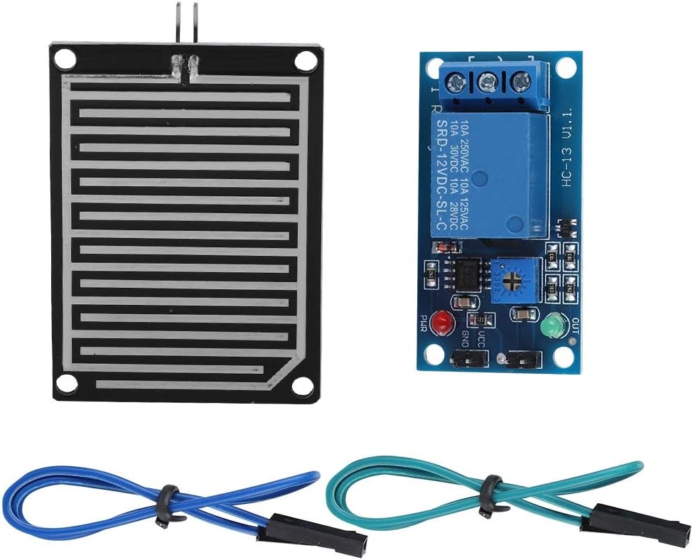 Akozon 12V Rain Water Raindrops Detection Sensor Module Relay Control