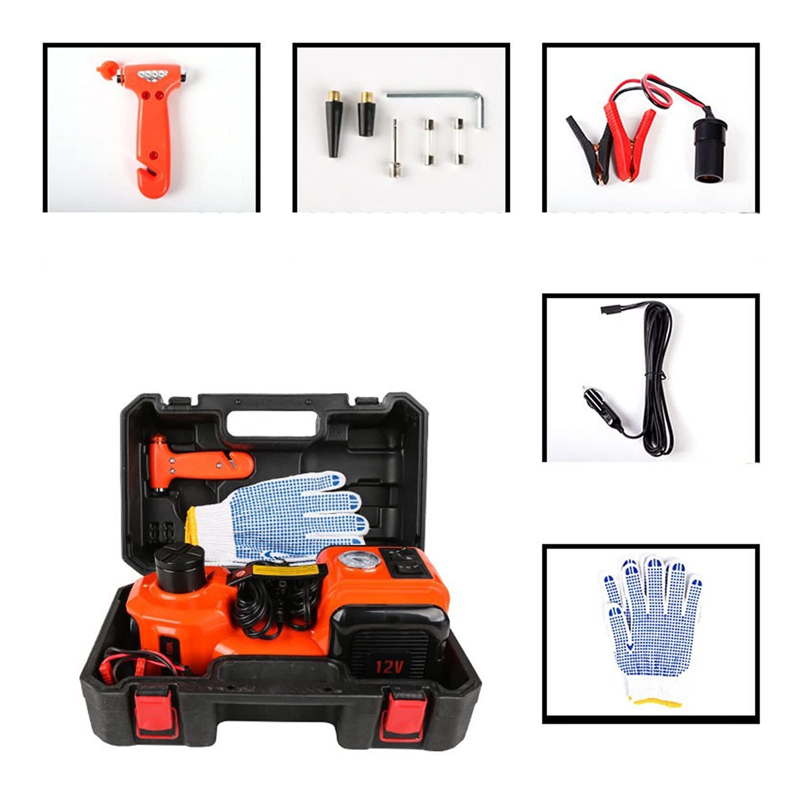 Podnośnik hydrauliczny, Elektryczny Jack 12V5T Zestaw samochodowy Wielofunkcyjny Narzędzie do naprawy opon