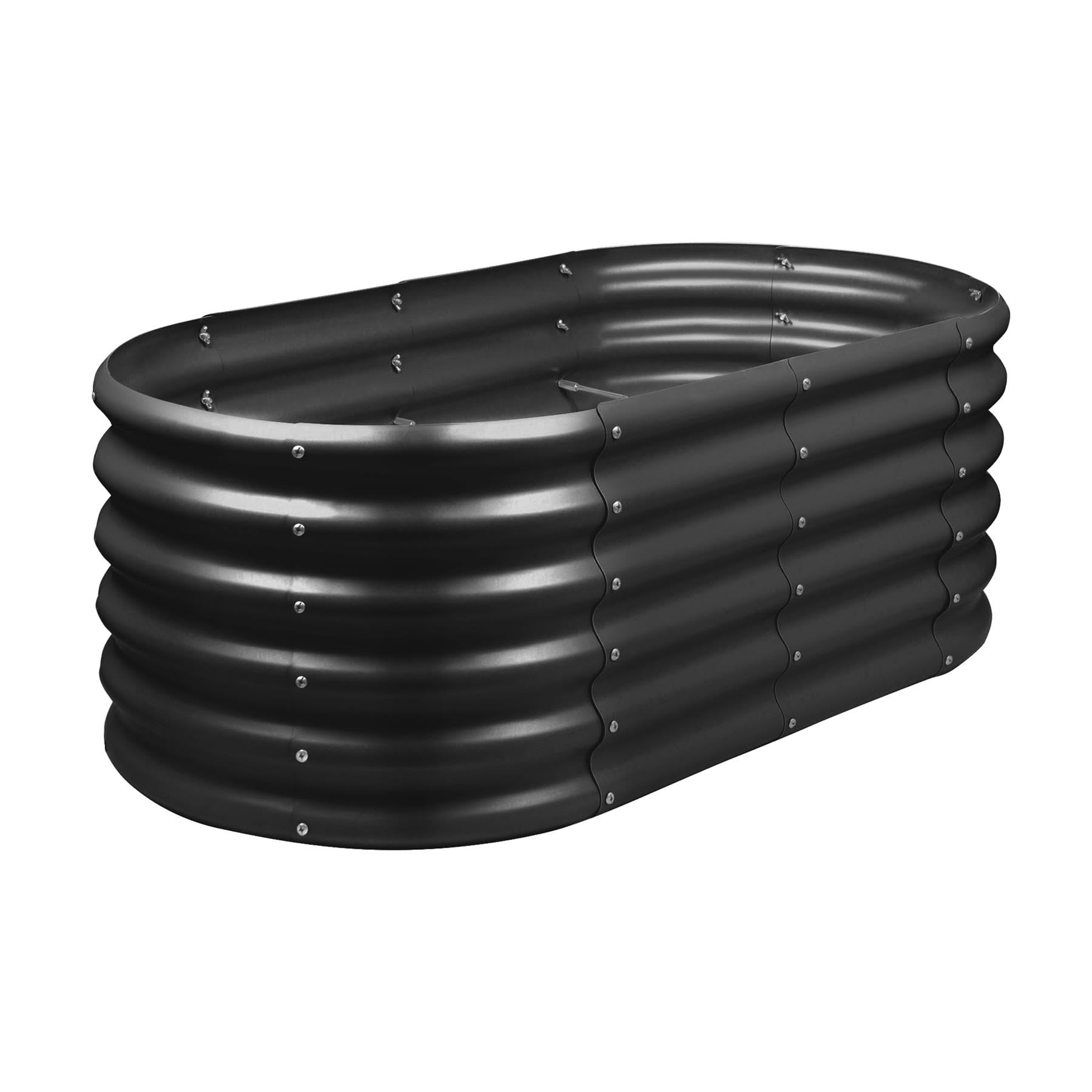 Harbour Housewares Raised Garden Bed - 120cm x 60cm x 45cm - Anthracite Black - Galvanised Steel