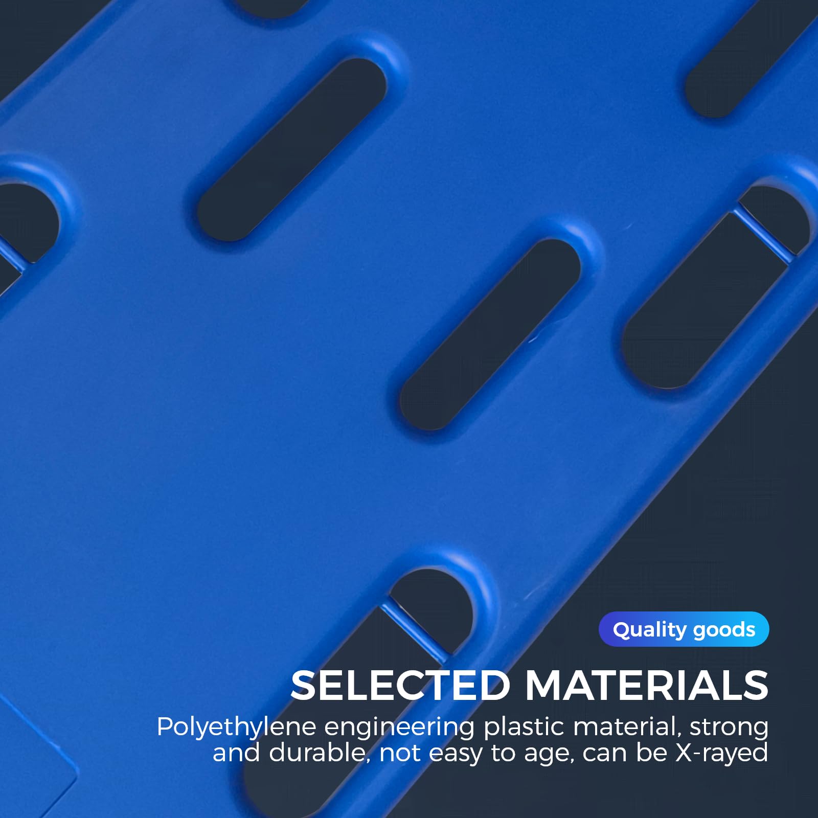 1 barella spinale portatile leggera - Tavola spinale EMT in plastica PE resistente for emergenze e trasporto pazienti(Blue)