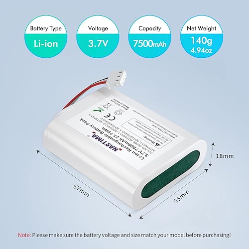 Miniatura 3 de NASTIMA Batería de repuesto de iones de litio de 3.6V4.2V 300-10186 compatible con panel de seguridad inteligente ADT Command 3.6V 7500mAh 27Wh