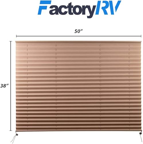 Miniatura 36 de Persianas plisadas, color capuchino, para privacidad y protección solar para caravana, cámper, autobús