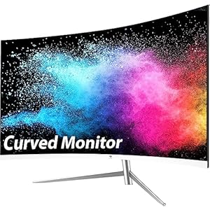 Z-Edge 24-inch Curved Gaming Monitor, Full HD 1080P 1920×1080 LED Backlight Monitor, with 75Hz Refresh Rate and Eye-Care Technology, U24C 178° Wide View Angle, Built-in Speakers, VGA+HDMI