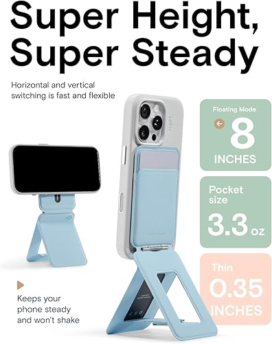 Miniatura 6 de MOFT MOVAS - Cartera de trípode para iPhone, múltiples ángulos, soporte ligero para teléfono, cartera magnética de cuero vegano MOVAS, imanes