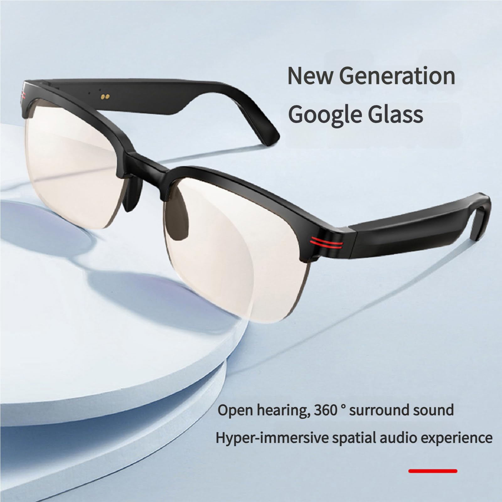 Okulary przeciwsłoneczne AI Smart Bluetooth z wbudowanym zestawem słuchawkowym Bluetooth, filtrem światła niebieskiego i ochroną UV, wodoodporność IP54,Sunglasses