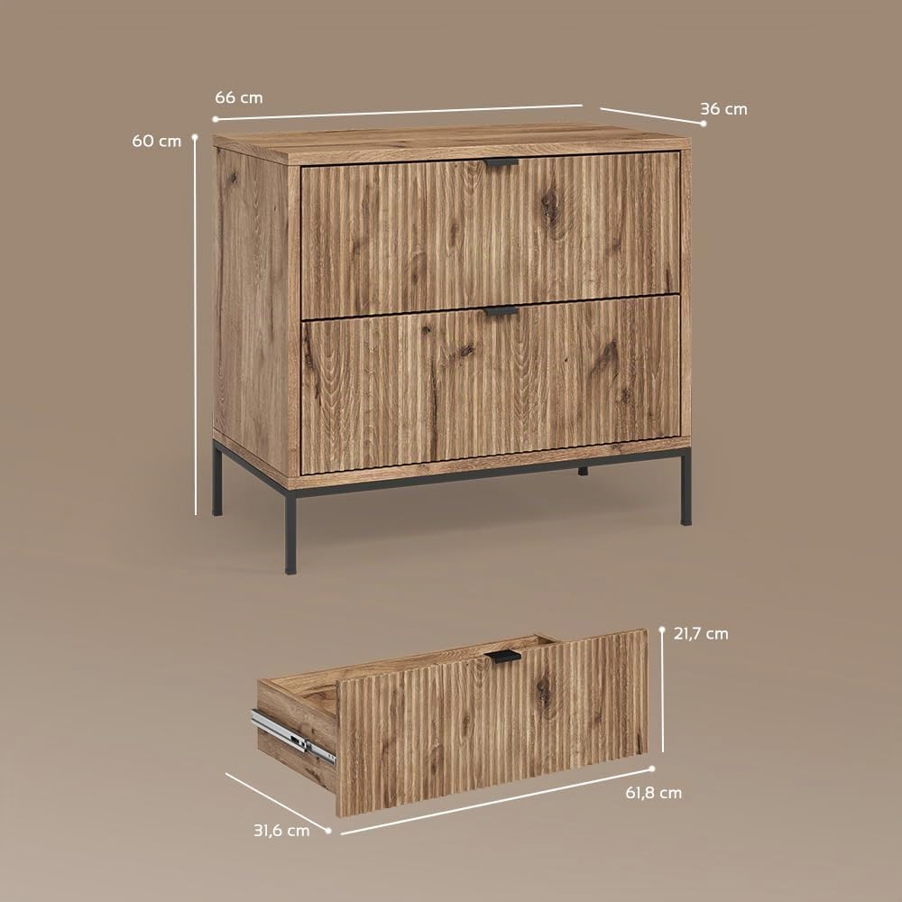 Livinity Comodino Aterno, Quercia vichinga, | con 2 cassetti