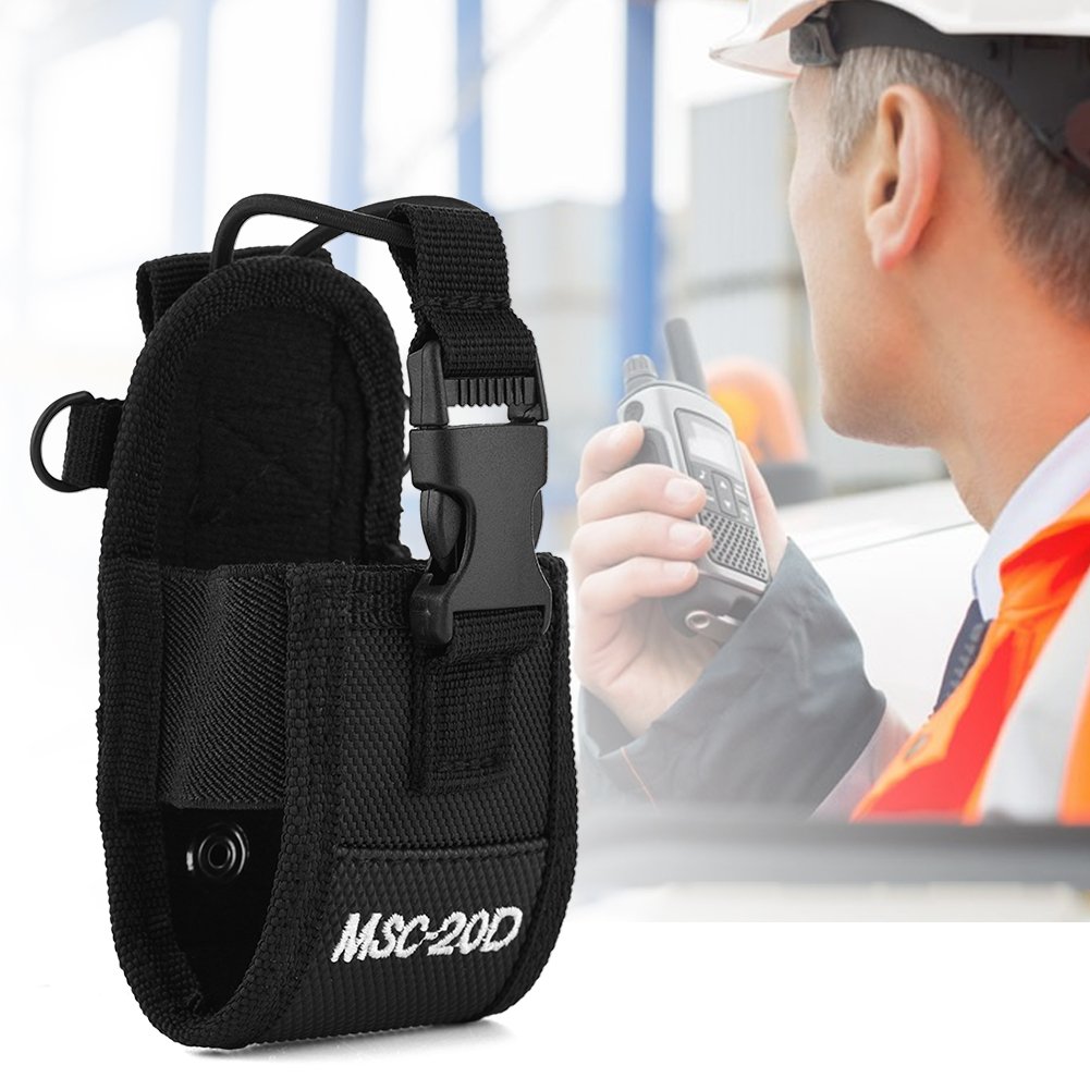 VBESTLIFE Custodia per walkie-talkie, custodia in nylon portatile MSC-20D per tracolla, custodia per radio bidirezionale