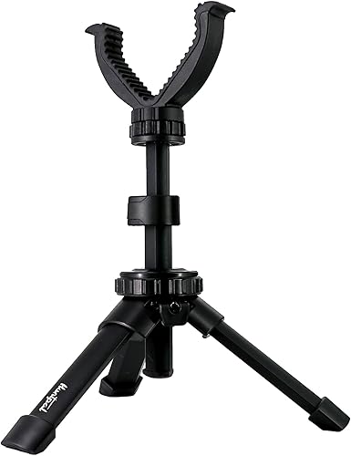 Miniatura 7 de HUNTPAL Portable Shooting Tripod Rapid Shooting Stick Gun Rifle Rest for Shooting Range, Lightweight Aluminum Compact Cast Construction Bench
