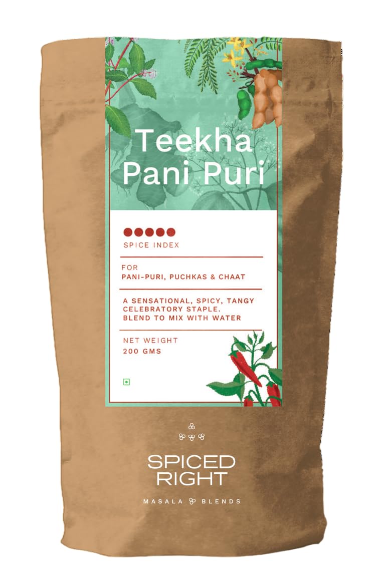 Spiced Right Teekha Pani Puri Masala: Elevate Your Golgappa Experience with Authentic Instant Mix of Natural Indian Spices - 200g (B0BBQRL4HY) Amazon Price History, Amazon Price Tracker