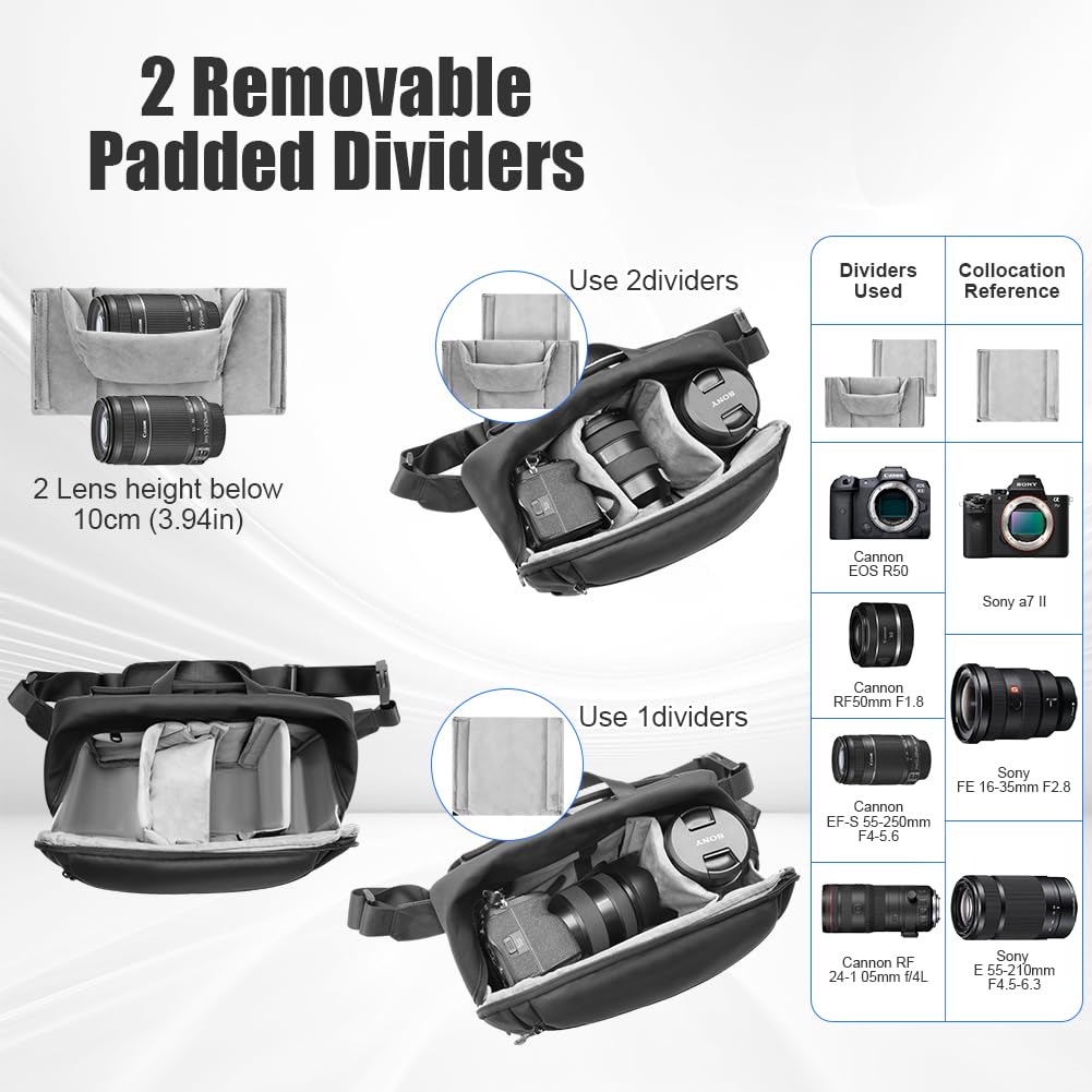 Flintronic Borsa Fotocamera, Impermeabile Antiurto Custodia per Fotocamera Obiettivo, Cinghia Regolabile, Fodera Morbida e Soffice, Leggero Borsa Fotografica, SLR DSLR Obiettivi & Accessori-32*20*13cm