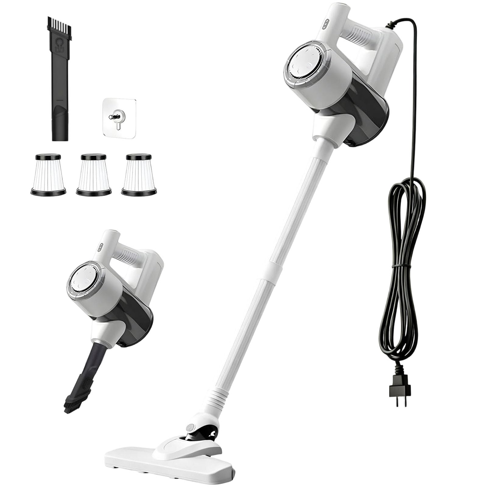 Photo 1 of **RECOMENDED FOR PARTS ONLY/ MISSING ASSEMBLY PIECES*** LAQVITA Lightweight Corded Stick Vacuum Cleaner | 33 ft Extra-Long Power Cable | 600W 17Kpa Suction | 1.5L Dust Cup | Washable HEPA Filter | for Hard Floors, Tiles, Convertible to Handheld