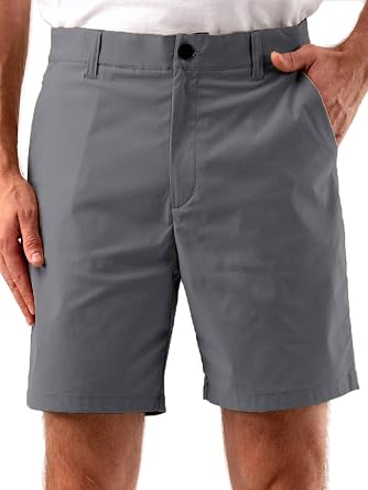Mens Golf Shorts 7 Inseam Lightweight Quick Dry Strech Casual Work Shorts, Hybrid Flat Front Golf Shorts for Men