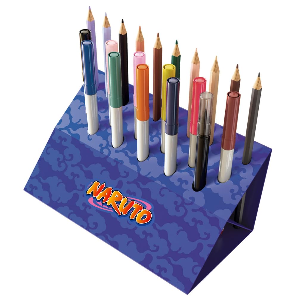 Lansay - Naruto - Magic Line - Coffret Reproduction - Plus de 100 Illustrations à Projeter et Dessiner - Personnages Manga - Apprendre à Dessiner - Activité Créative - Dès 7 Ans