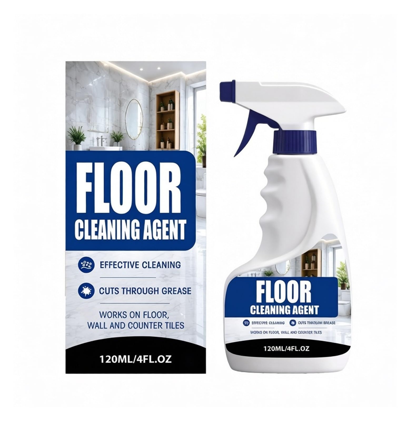 Detergente for pavimenti da 120 ml | Potente rimozione di macchie e incrostazioni, non lascia aloni(2pcs)