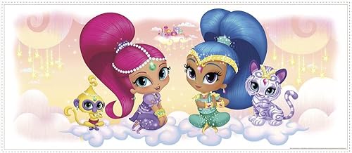 RoomMates RMK3162GM Shimmer and Shine Burst - Calcomanía de pared gigante para despegar y pegar