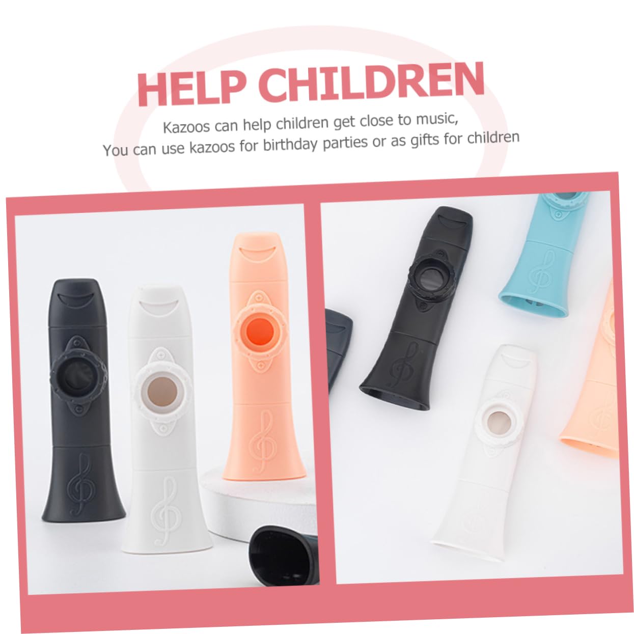 Abaodam 4pièces Kazoo Plastique Amélioré Kazoo Portable Pour Musical Pour Guitare Et Ukulélé Pour Adultes