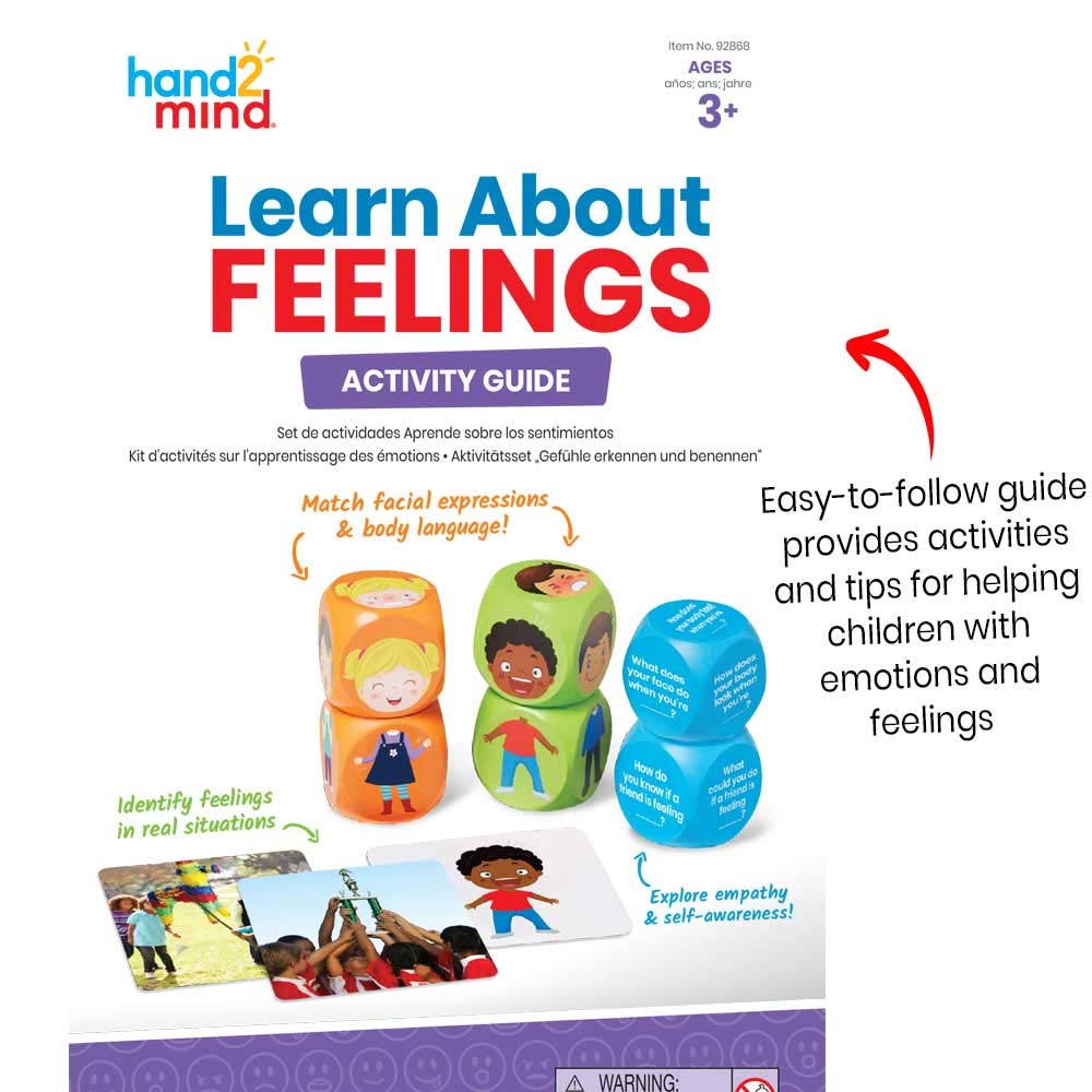 hand2mind Learn About Feelings Set, Social Skills Activities for Kids, 10 Social Emotional Learning Activities, 30 Emotion Cards, 1 Feelings Chart for Kids, Calm Down Corner, ABA Therapy Materials : Office Products