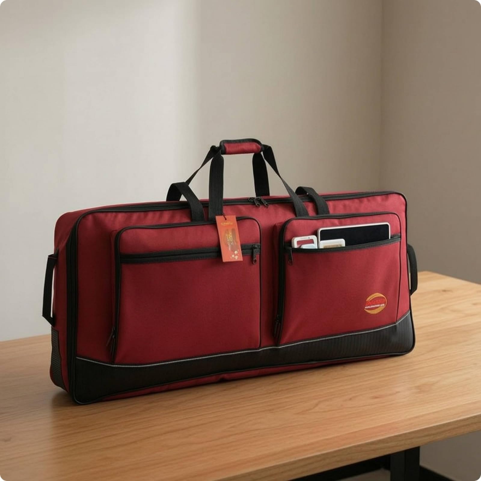 Borsa Morbida Custodia Imbottita per Musicisti, Studenti di Musica, Prove, 76 Tasti, Array, Nero