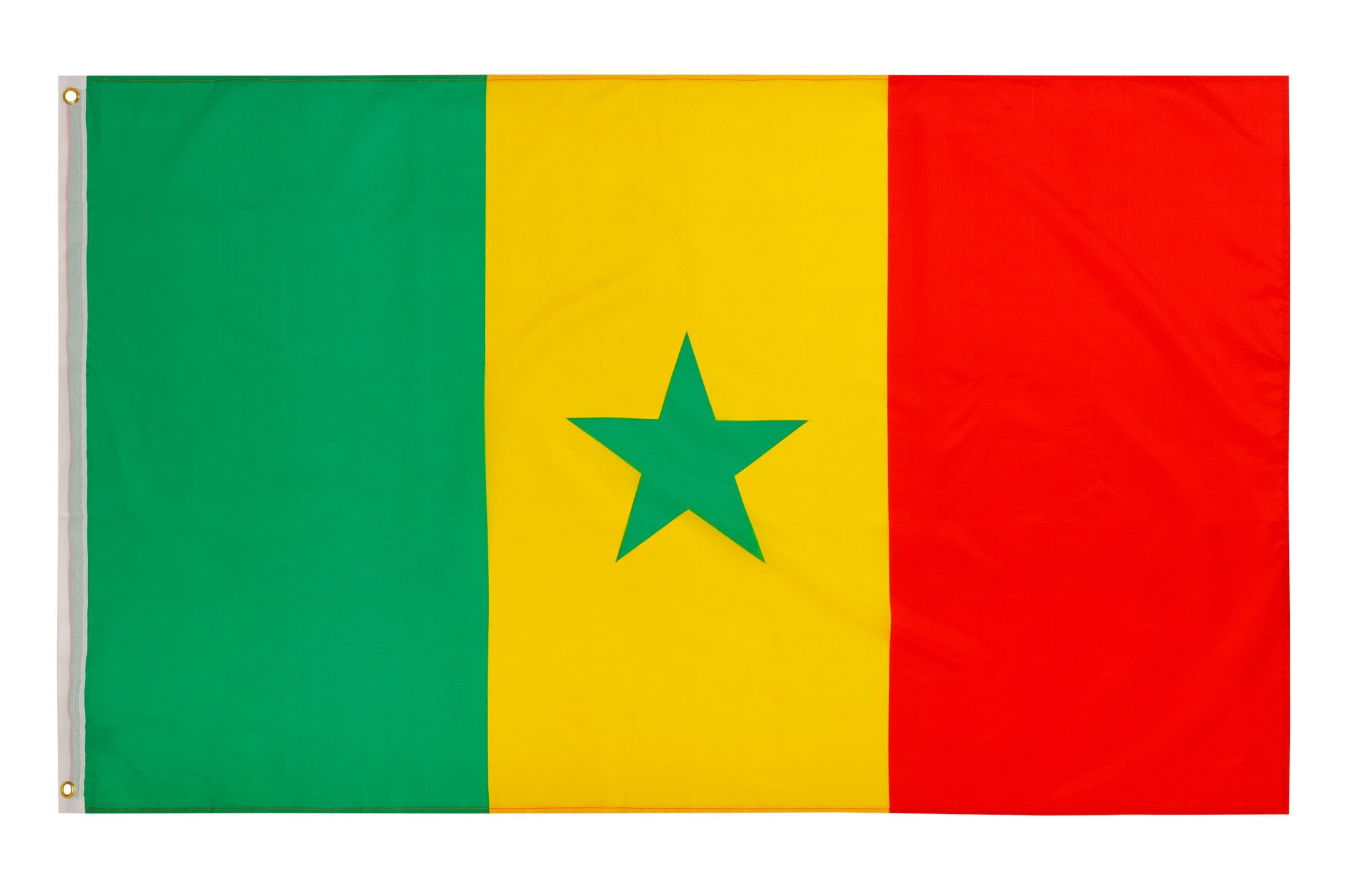 PHENO FLAGS Senegal flag, Senegalese flag 3x5ft with brass eyelets, weatherproof national flag for flagpole, 100% polyester