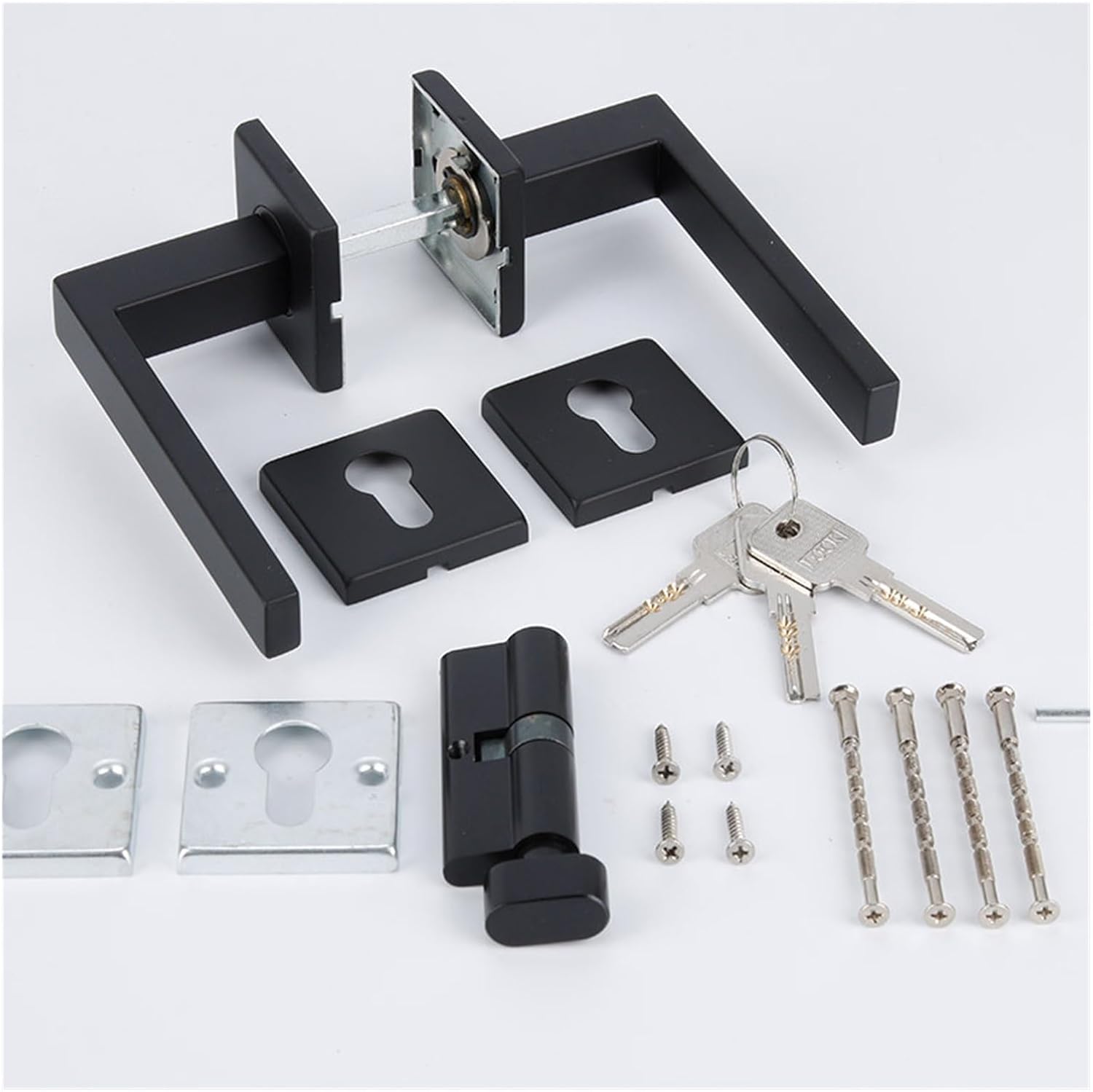 Stainless Steel Split Lock Silent Door Handle Bedroom Conjoined Bathroom Black Kitchen Wooden Door Anti-Theft Lock Handle Lock